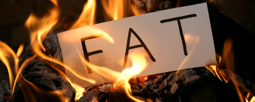 A DSLR photo of burning white paper with a word FAT written on it. It's a real fire with real flames. Can be used as a concept of dieting, weight loss, etc.